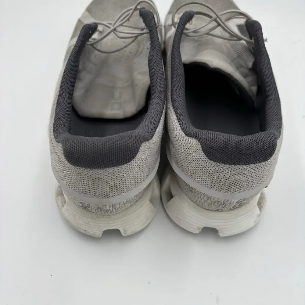 On Cloud Men’s Size 12 Waterproof Running Gray And White Athletic Sneakers Used